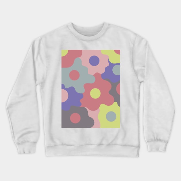 Retro Groovy Egg Flowers - Soft Summer Seasonal Color Palette Crewneck Sweatshirt by aaalou